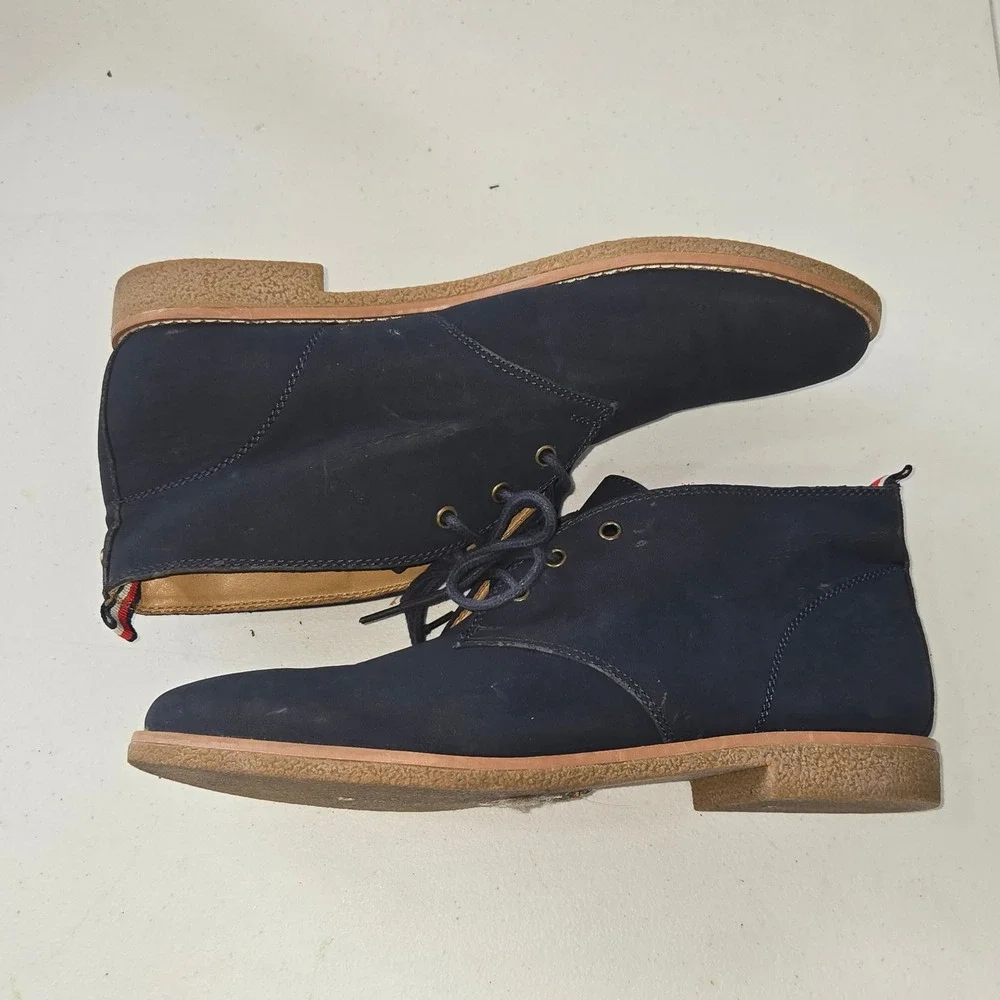 Tommy Hilfiger Benay Navy Blue Suede Lace Up Chukka Desert Boots Men 10M TWBENAY